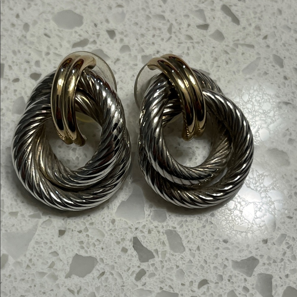 Mazza Bartolomew Silver and Gold Hoop Earrings